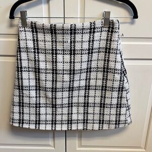 Pink Lily Monochrome Plaid Mini Skirt